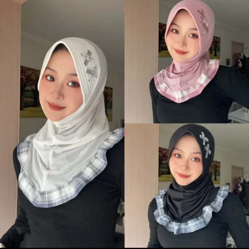 

2025 Новый школьный хиджаб для молодых девушек Sweet Muslem