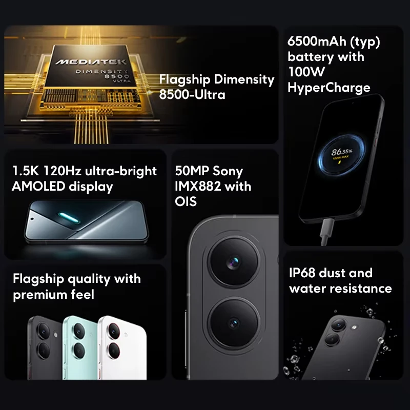 Image 4: Version globale du smartphone POCO X8 Pro, processeur Dimensity 8500-Ultra, batterie 6500 mAh, écran AMOLED 6,59 pouces 1,5K 120 Hz, 50 MP