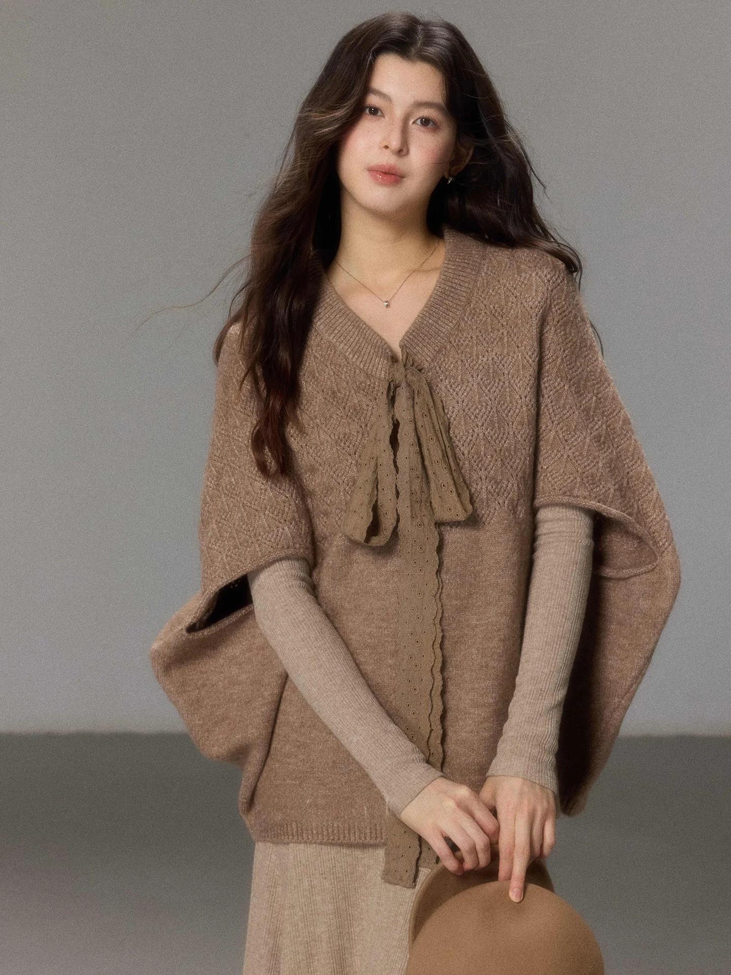

Ele Lazy Women's Cardigan Coat Vintage Aosphere Loose Fit Overhead Knitted Sweater Warmth Thermal V-Ne Fce Winter ...