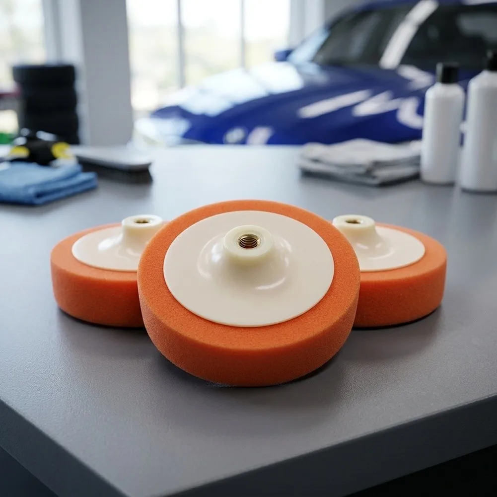 3* Orange Polishing Sponge Heads Buffing Sponge Heads Diameter 150MM/6 Inch For Car Polishing And Buffing Roundness for durable