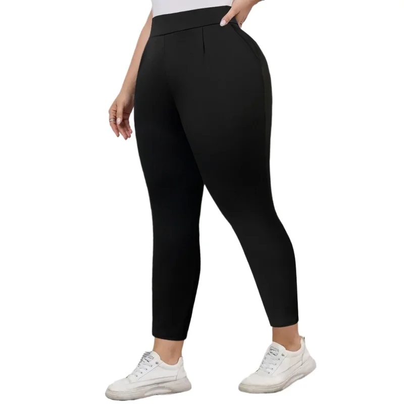 

2026 New 2026 Plus Size Black Elastic Skinny Pants for Ladies