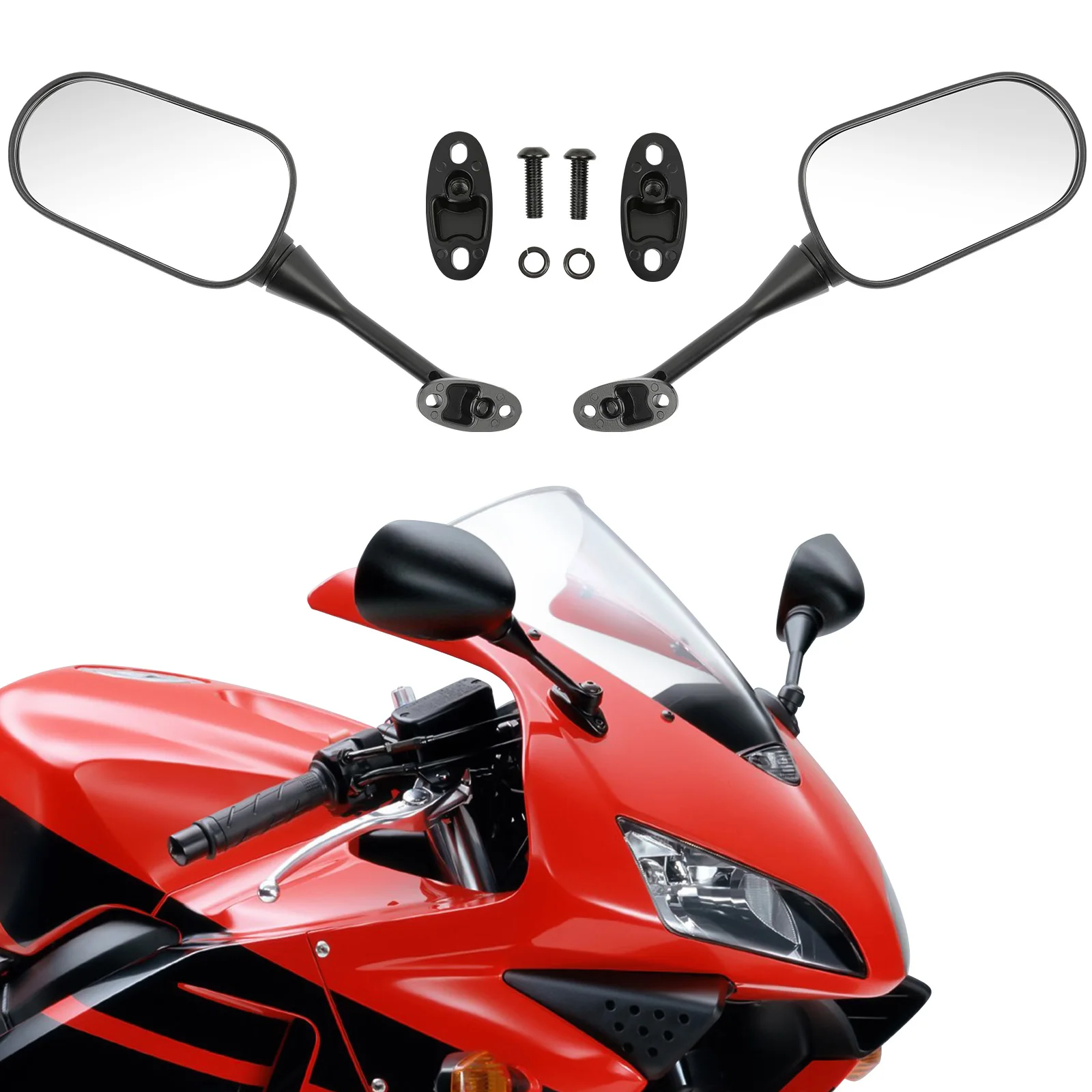 Motorcycle Rear view Convex Adjustment Mirrors Fit for Honda  CBR250 CBR300 CBR1000 Ninja 250R Suzuki Hyosung GT125R GT250R