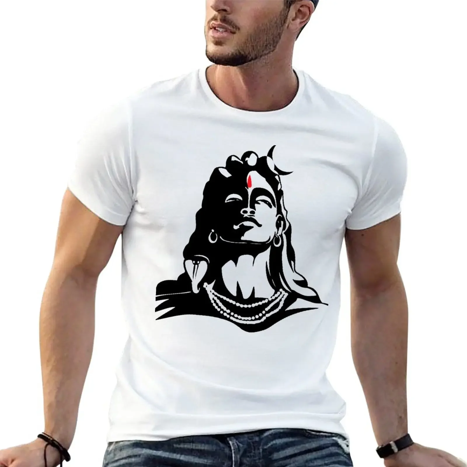 Adiyogi Mahadev Om Namah Shivaya Hindu Tshirt T-Shirt animal prinfor boys aesthetic clothes plus sizes funny t shirts for men