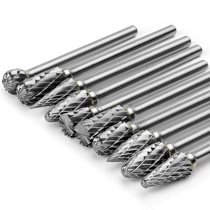 

Carbide Burr Set Compatible With For Dremel Rotary 1/8Inch Shank 10PCS Die Grinder Rotary Tool Rasp Bits Accessories