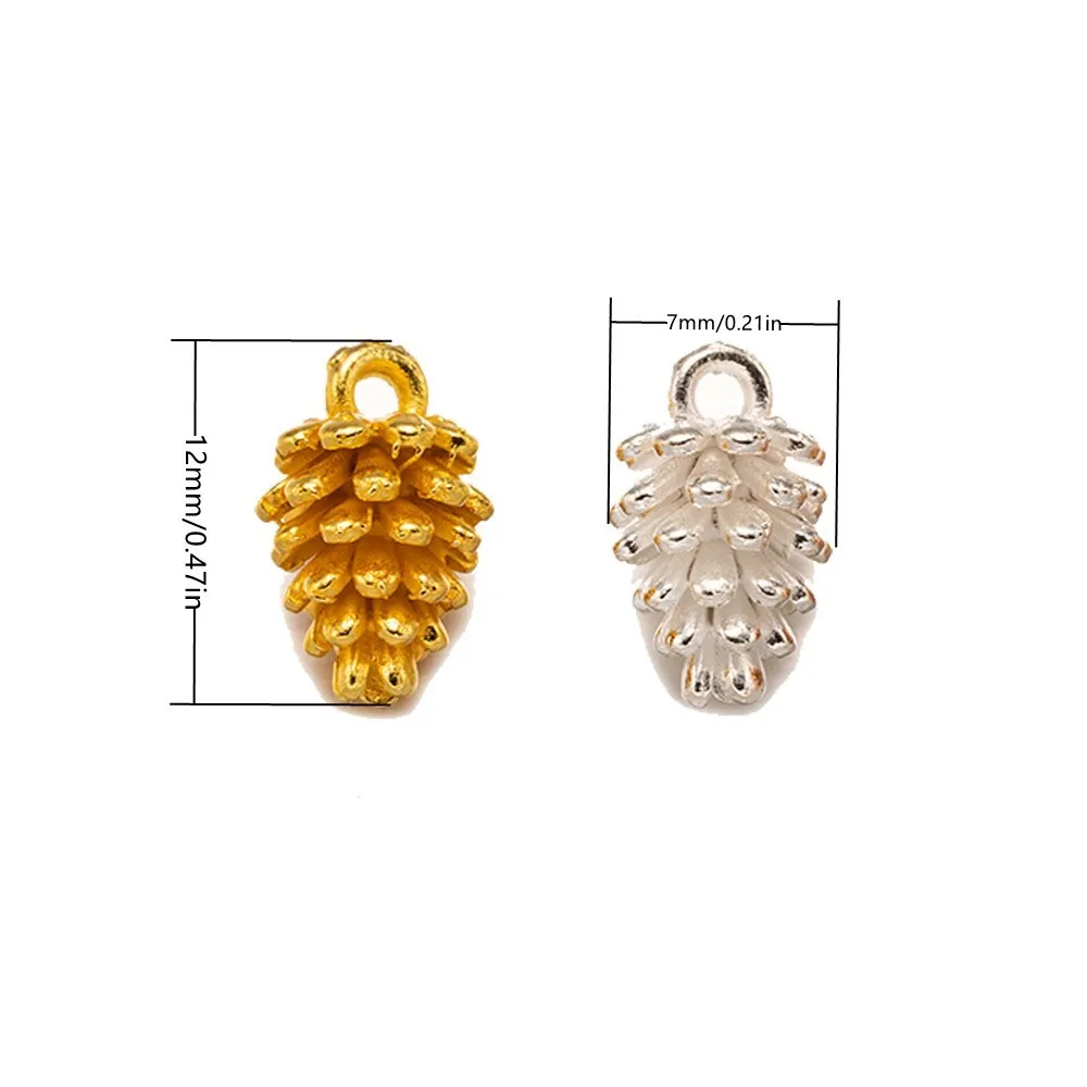 20Pcs Alloy Cute Small Pine Cone Pendant For DIY Earring Necklace Bracelets Keychain Handmade Beaded Material Jewelry Making image 6
