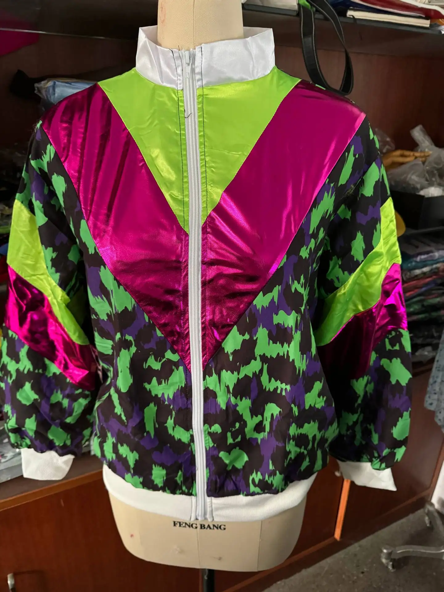 Jaren '90 Disco Trainingspak 2 stuks Joggingkleding Retro Stijl Carnaval Thema Feestpak Live Cosplay Jas en Broek cosplay kostuums