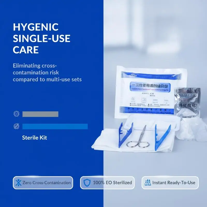 1 Set Medical Disposable Sterile Wound Care Kit Professional Dressing Replacement Tool Set for Post-Surgery Home First Aid