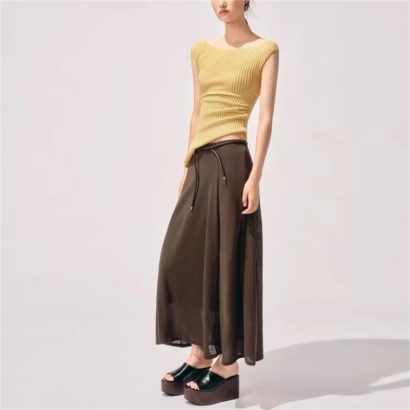 비대칭 라운드 네스벨 플리츠 텍스처 탑 여성 플러스 사이즈 패셔너블 캐주얼 여름 봄 가을 겨울 탑