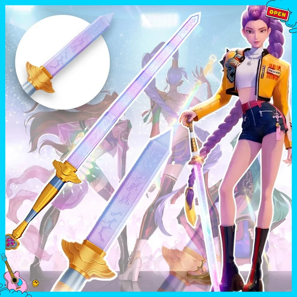 Hochwertiges Dämonenjäger-Cosplay-Rumi-Schwert mit Symbol, Outfits-Requisite, skalierbares lila langes Schwert, Zubehör, Rollenspiel-Requisite, Geschenk