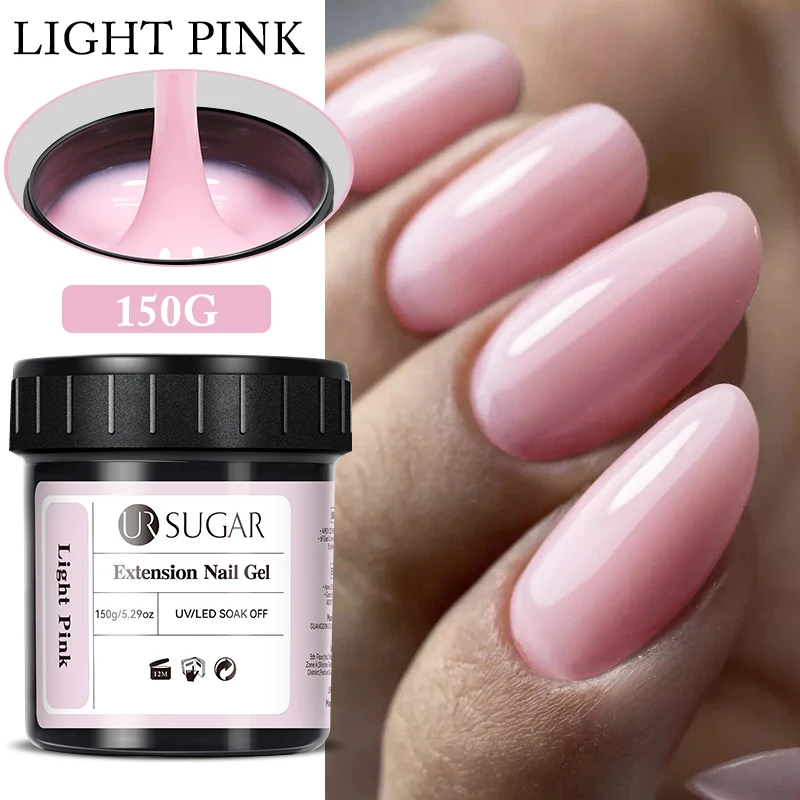 Ur Zucker 150g transparente Nagel verlängerung Gel Gelee weiß hellrosa Acryl Französisch Nail Art UV LED Gel semi permanente Maniküre