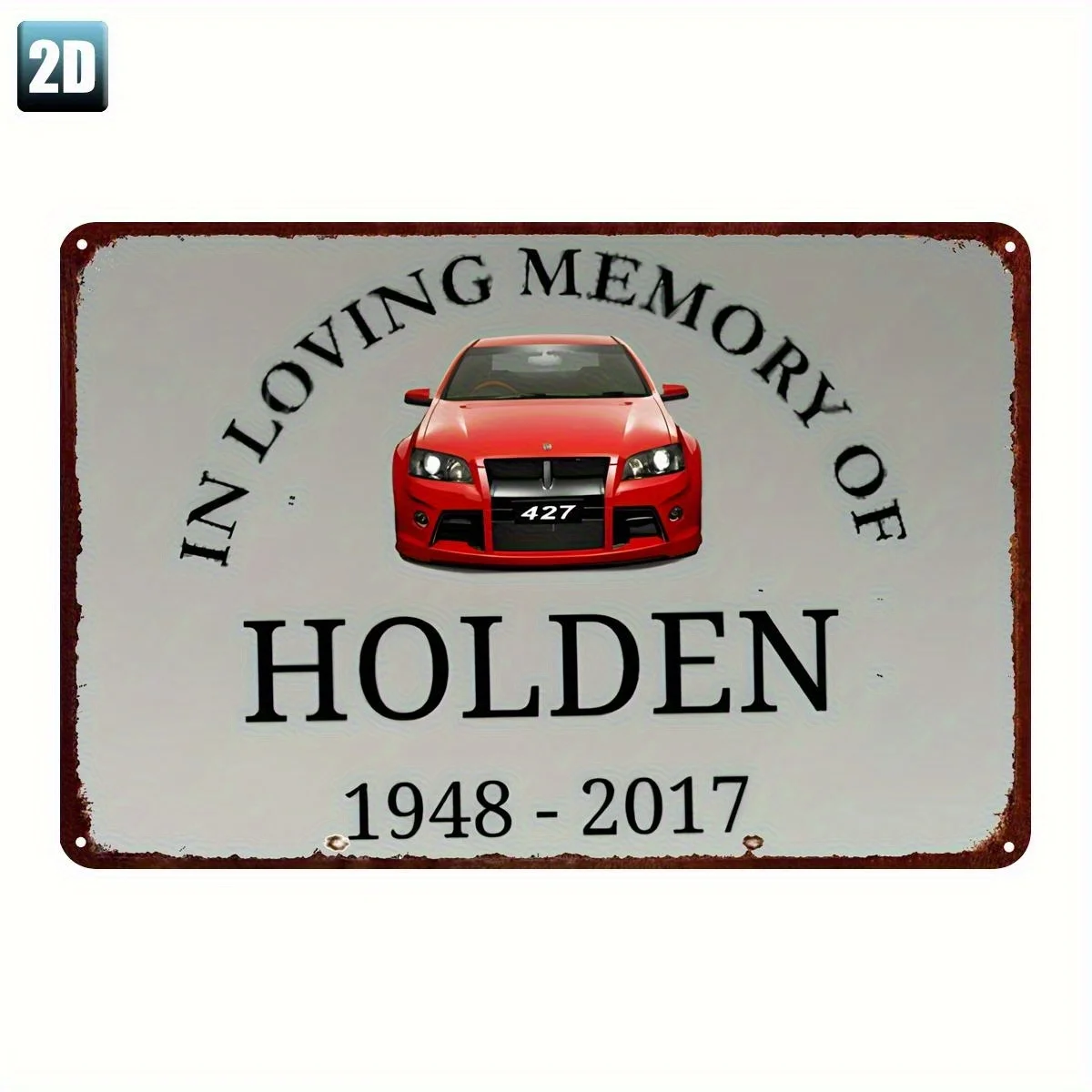 Vintage 1944-2017 Metal Tin Sign - In Loving Memory Wall Art, Retro Car Design, , for Garage, Bar, Man Cave, A