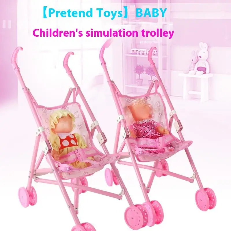 

Pretend Play Doll Supplies: 1Pcs Interactive Doll Stroller with Secure T-Belt Accessory