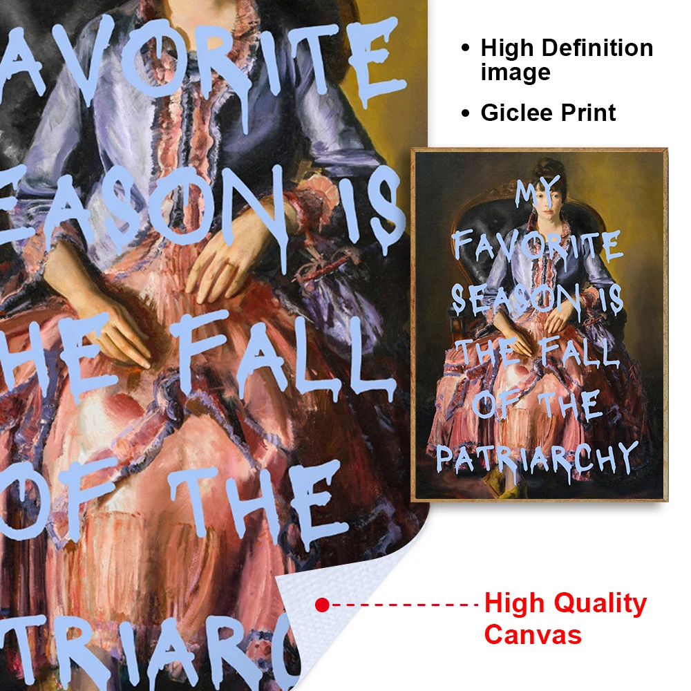 Abstract Feminist Quote Art Wall Poster Print Fall Of The Patriarchy Canvas Painting Picture Feminism for Living Room Home Decor
