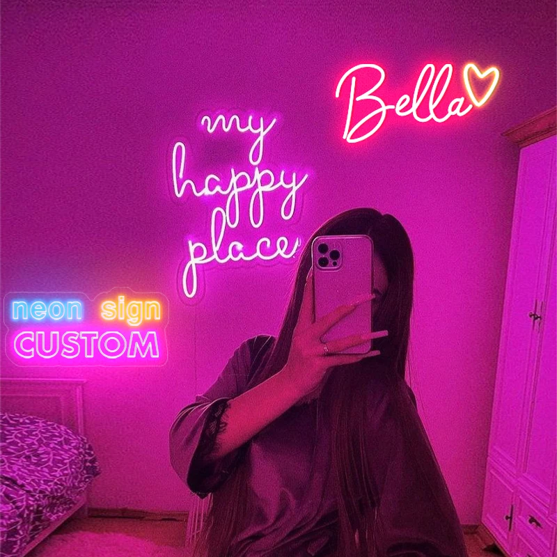 Custom Neon Sign Led Letters Neon Led Business Logo Decor Weding BedRoom Bar Party Logo kids Names Gift Shop Salon Droshipping