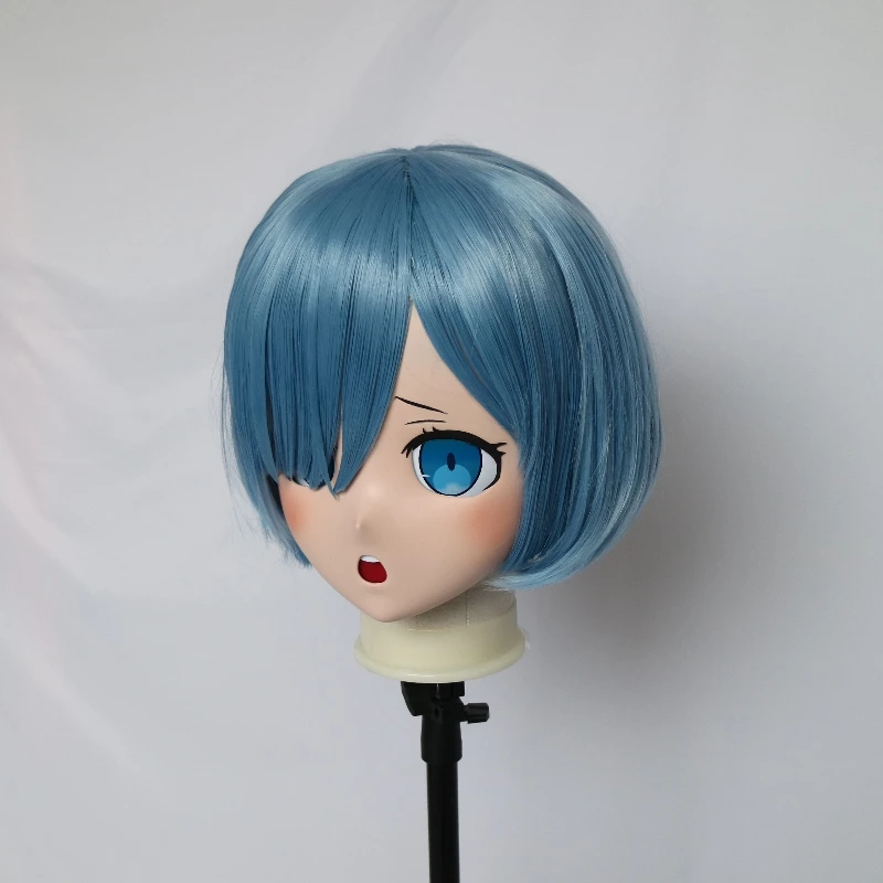 (R-Mask 04) Cabeça Cheia Feminino Resina Cosplay Anime Danganronpa V3: Miu Iruma Kigurumi Máscara BJD Cross Dressing Transgênero Máscara