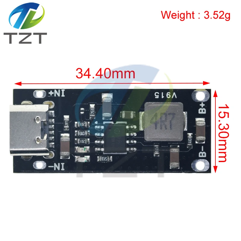 Type C USB Input High Current 3A Polymer Ternary Lithium Battery Quick Fast Charging Board IP2312 CC/CV Mode 5V To 4.2V