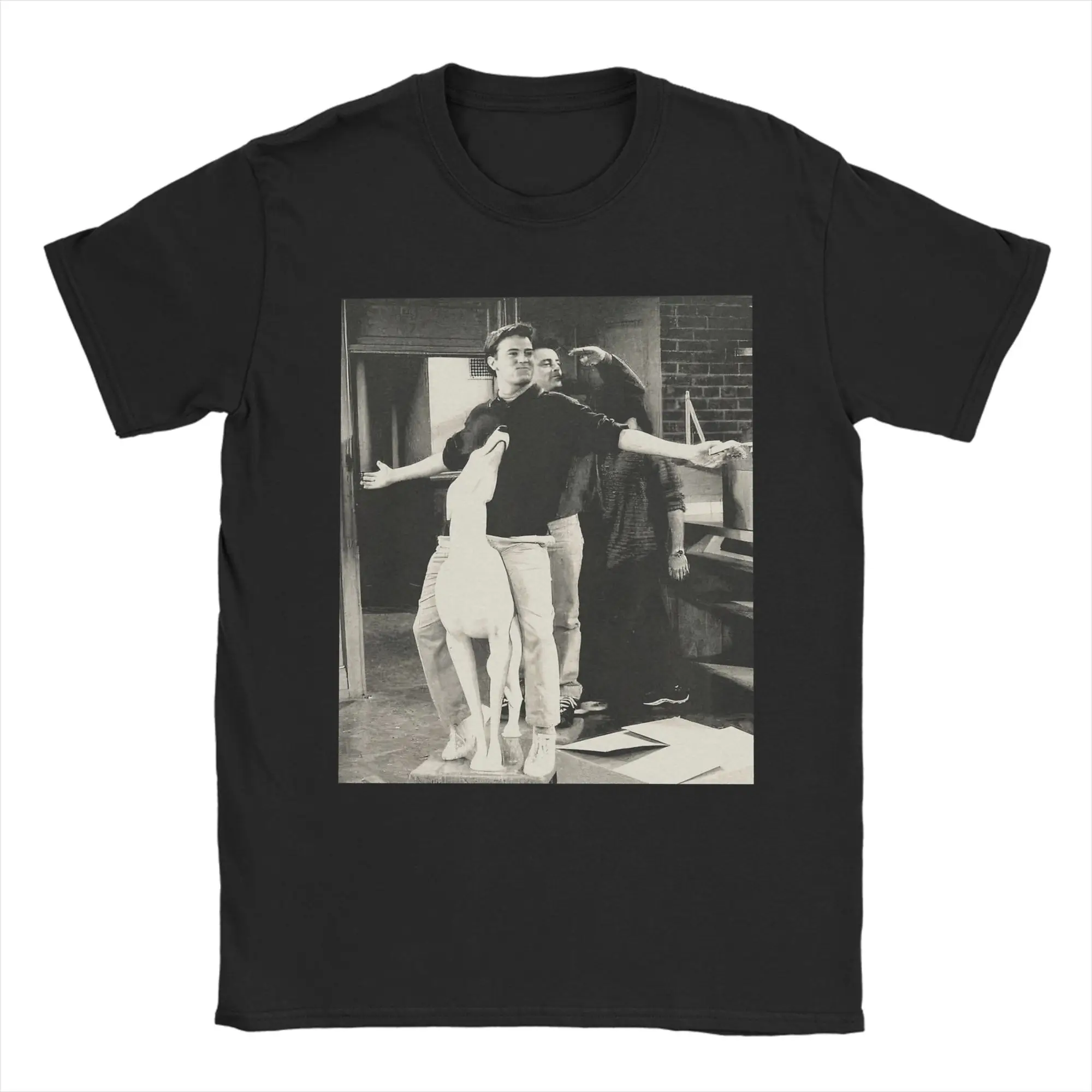 Men T-Shirts Friends TV Show Joey Tribbiani Chandler Bing Cotton Tee Shirt Short Sleeve  T Shirts Round Neck Tops Gift Idea