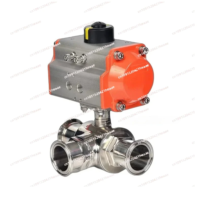 Suitable for 304L type T type stainless steel pneumatic quick-loading three-way ball valve chuck integrated 2 inch 57
