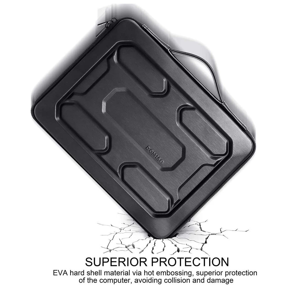 DOMISO-funda para portátil de 13, 14, 15,6 y 17 pulgadas, funda protectora impermeable de EVA con asa, a prueba de golpes