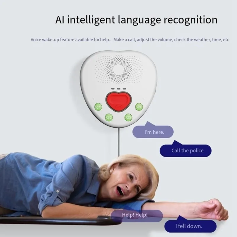 【A43M】Two-Way AI Voice Elderly Alarm System Nursing Home EU Plug