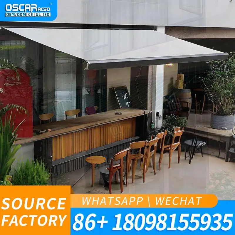 Aluminum Retractable Waterproof Sunshade Canopy with LED Lights for Restaurant Balcony Customizable PVC Pergola Ideal for Outdoo