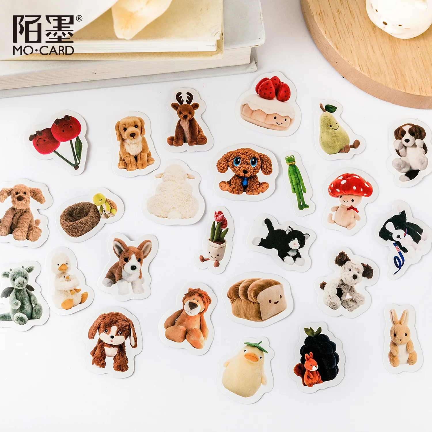 45Pcs Plush Party Series Boxed Stickers Decorative Scrapbooking Cute Animals Label Diary Stationery Album Phone Journal Planner