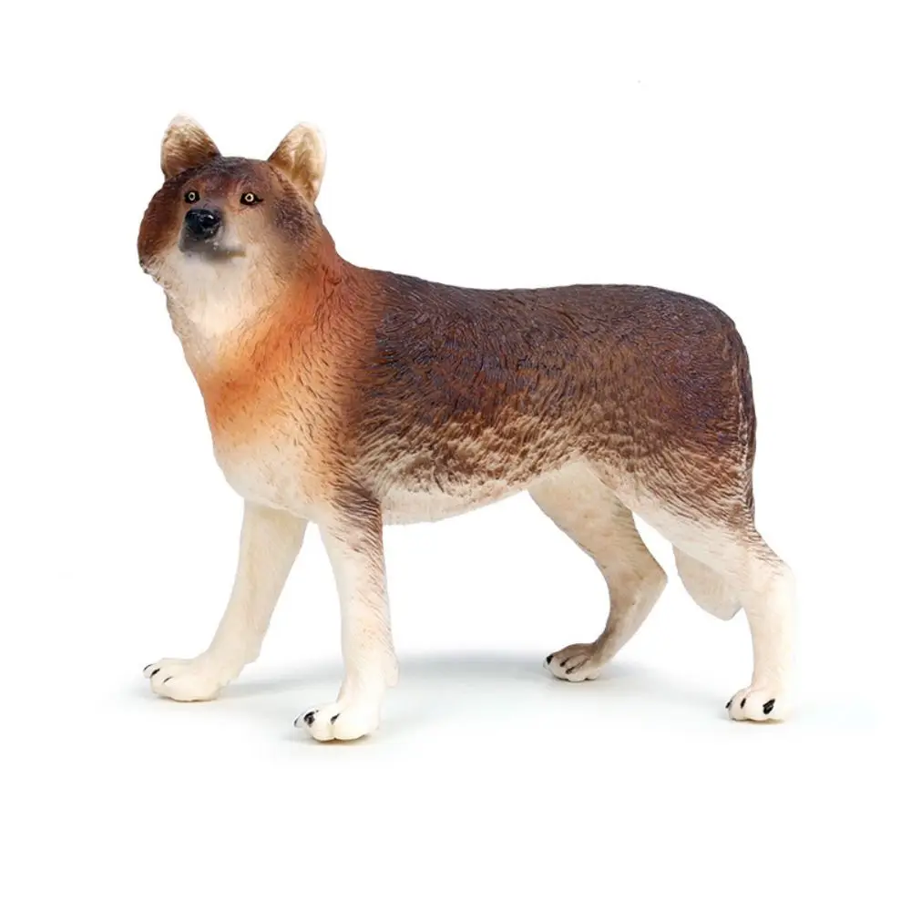 プラスチック模擬固体動物モデル Handmad シャドウウルフオオカミシミュレーション動物おもちゃの装飾像