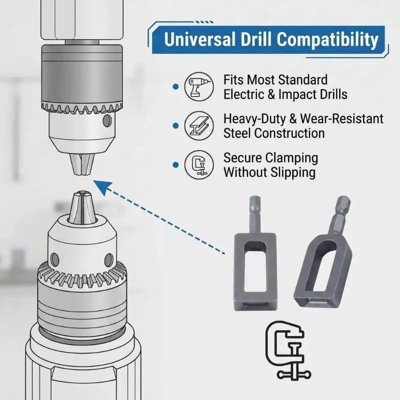 Heavy Duty Drill Wire Twisters Tool Steel Made Fence Wire Tying Twisting Sleeve for 9 & 11 Gauge Wire Poultry Fence Repair