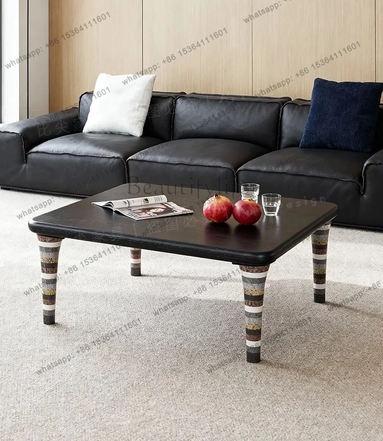 

Modern simple solid wood coffee table living room square creative designer new art cascade advanced
