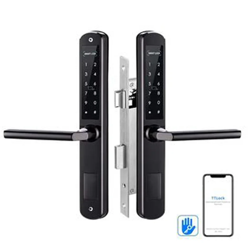 Double sides Password Smart Aluminum door lock Euro 3085 mortise ttlock card Pincode digital Door Lock for broken bridge Door