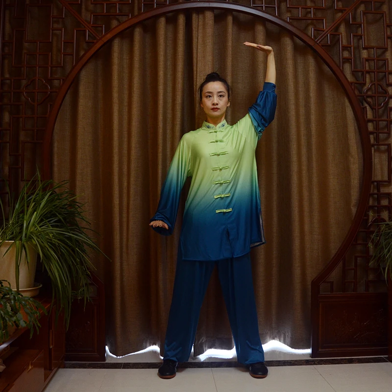 【yiwutang】Gradient Tai Chi costume Qi gong clothes Taijiquan set and Kung fu uniform Traditional Chinese martial arts costume