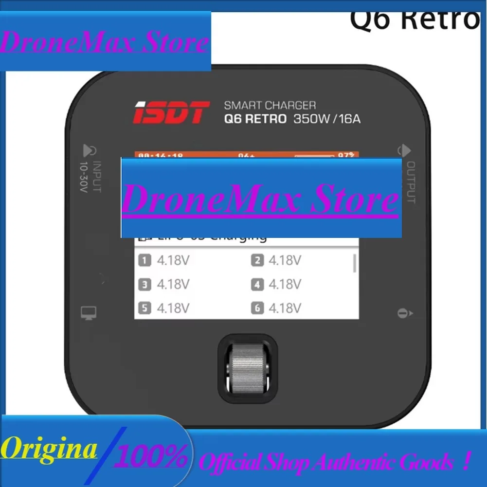 DroMaISDT Q6 Retro 350W 16A DC Lipo Battery Balance Charger Discharger For 2-6S Digital Battery Li-Po Li-Hv Li-Ion Li-Fe NiMH Ni