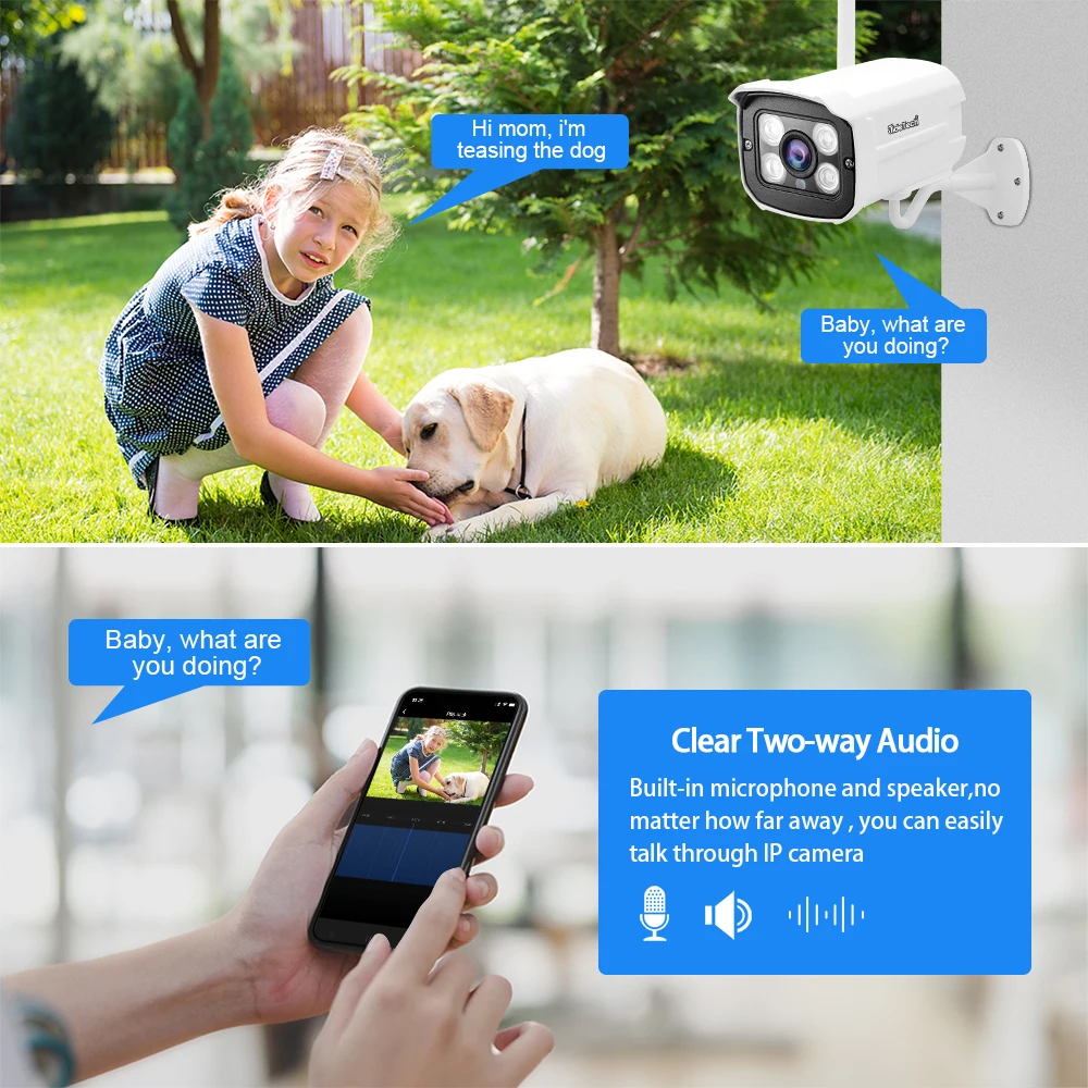 JideTech Tuya 3MP Wi-Fi Security Cameras HD IR 4CH Wireless CCTV Surveillance Camera System With NVR Kit