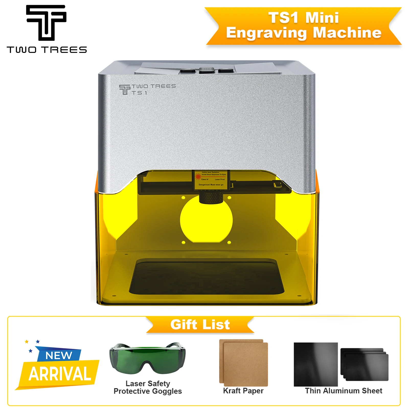 Twotrees TS1 Portable Mini Laser Engraver CNC Bluetooth Machine DIY Logo Marking Machine Painted Dog Tag Paper Leather Wooden