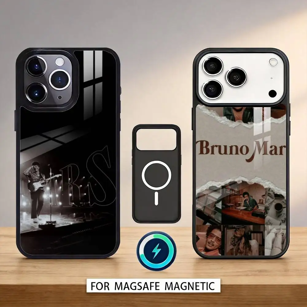 

Singer B-Bruno M-Mars Phone Case Magnetic For iPhone17 16 15 14 13 12 Pro Max For Magsafe Wireless Charging Cover