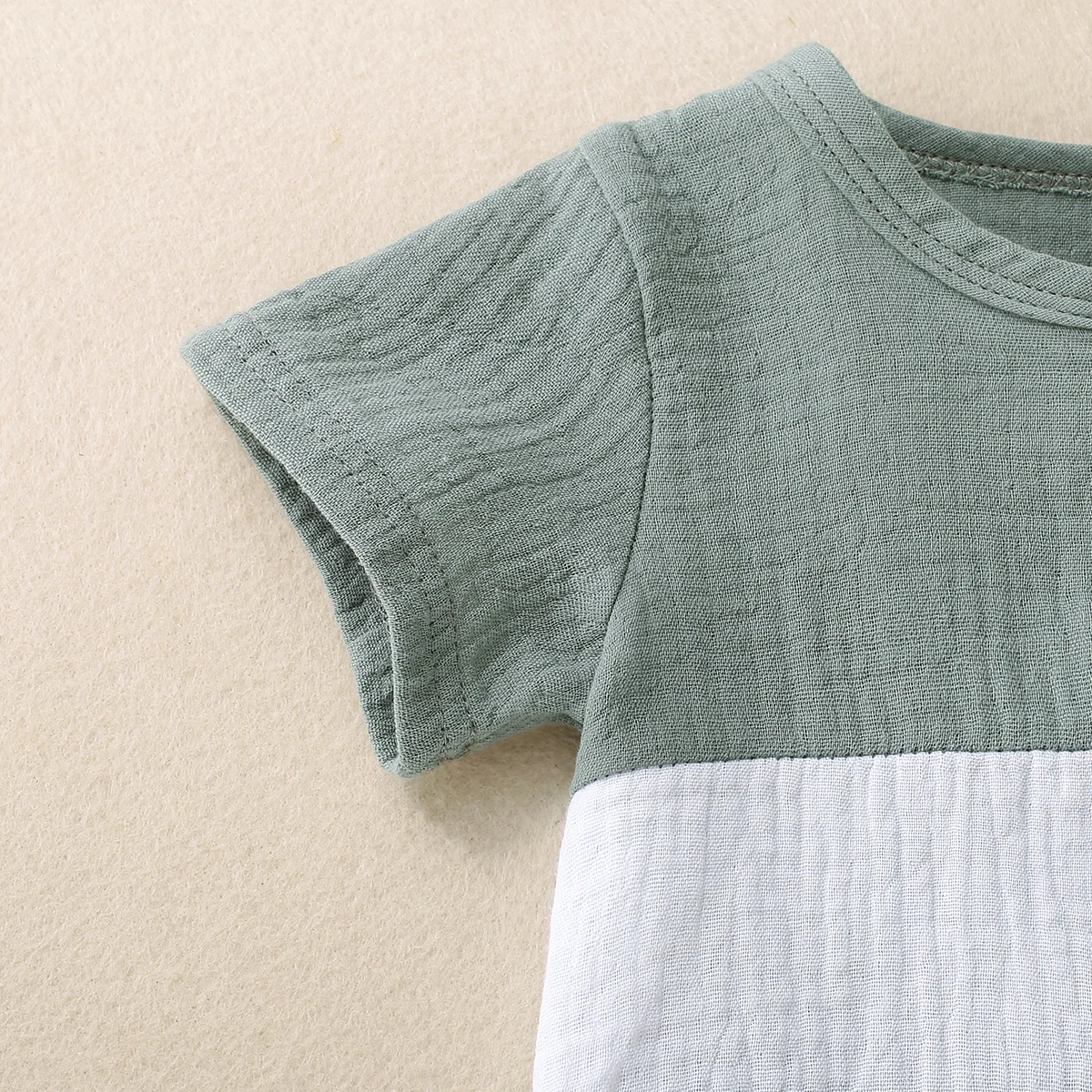 Short militaire imprimé à manches courtes pour bébés garçons, épingle verte, blanc, monochrome, saison printemps et automne, mode, 2 pièces