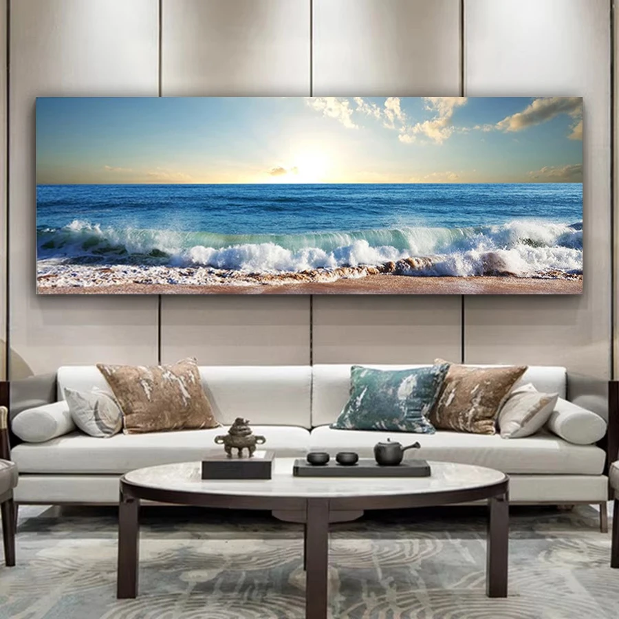 

Calm Sea Scenery Diy Mosaic Embroidery Landscape Large Size Diamond Painting Handicraft Kits Full Square Round Drill Wall Decor