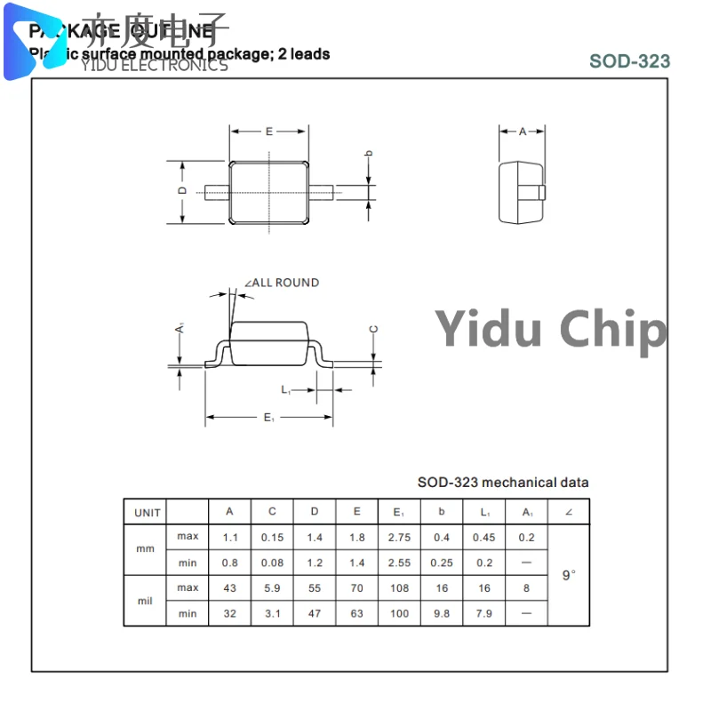 100 pçs/lote Diodo Zener BZT52C18S WL 18V BZT52C20S WM 20V BZT52C22S WN 22V BZT52C24S WO 24V BZT52C27S WP 27V BZT52C30S WQ 30V