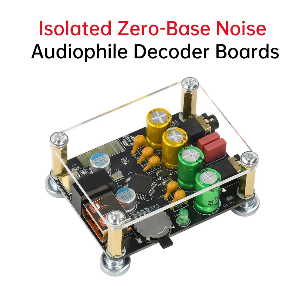 ZK-PT2-RPO Isolated Zero Noise Bluetooth 5.1 Decoding Board Hifi Fever Decoder Amplifier Module Supports App USB Flash Type C