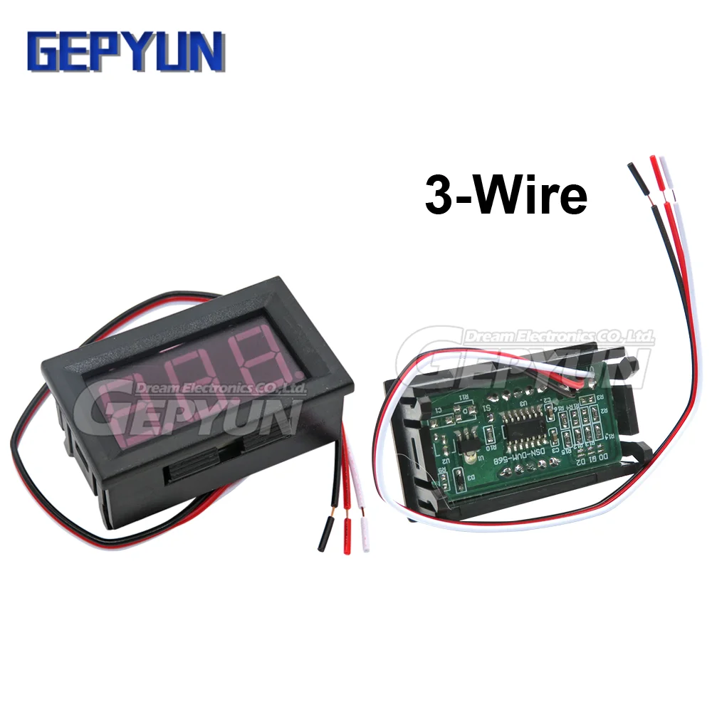 0.56\'\' Mini Digital Voltmeter AC DC 2-Wire 3-Wire 0-30V 0-100V 4.5V-30V 5-120V 70-500V Voltage Panel Meter 6V 12V 24V 110V 220V