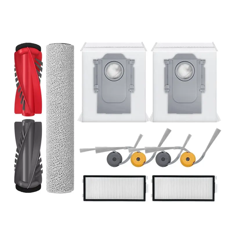 

Y59A Vacuum Cleaner Replacement Parts For Roborock Qrevo Curv 2 Flow- Roller Mop, Main Side Brush, HEPA Filter, Dust Bag Accesso