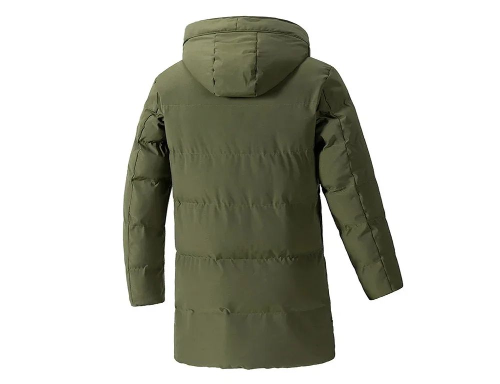 Men's Winter Hooded Puffer Parka Plus Size 7XL 8XL Thermal Warm Windbreaker Coat Mid-Long Heavyweight Casual Outdoor Jacket