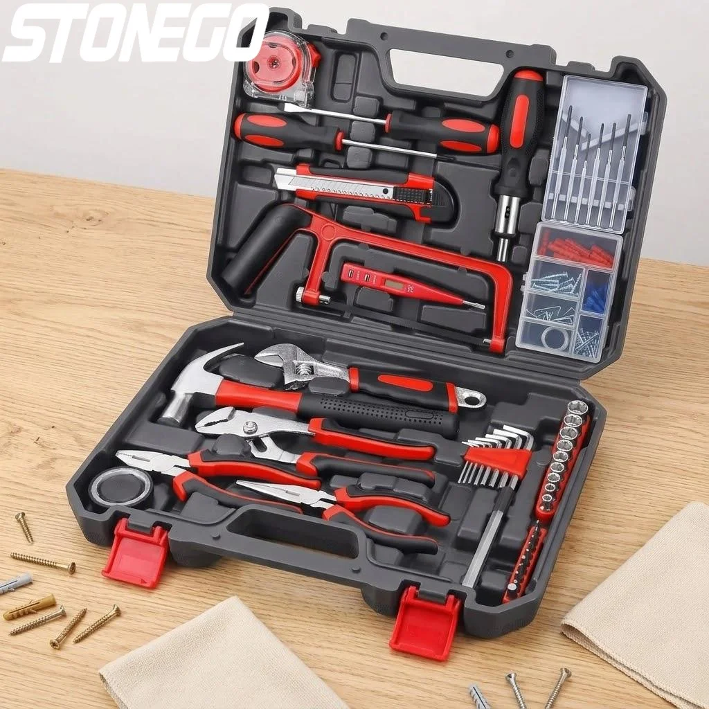 

108pcs Professional Hand Tool Kit Set Household DIY Tools Saw Screwdriver Hammer Tape Wrench Pliers