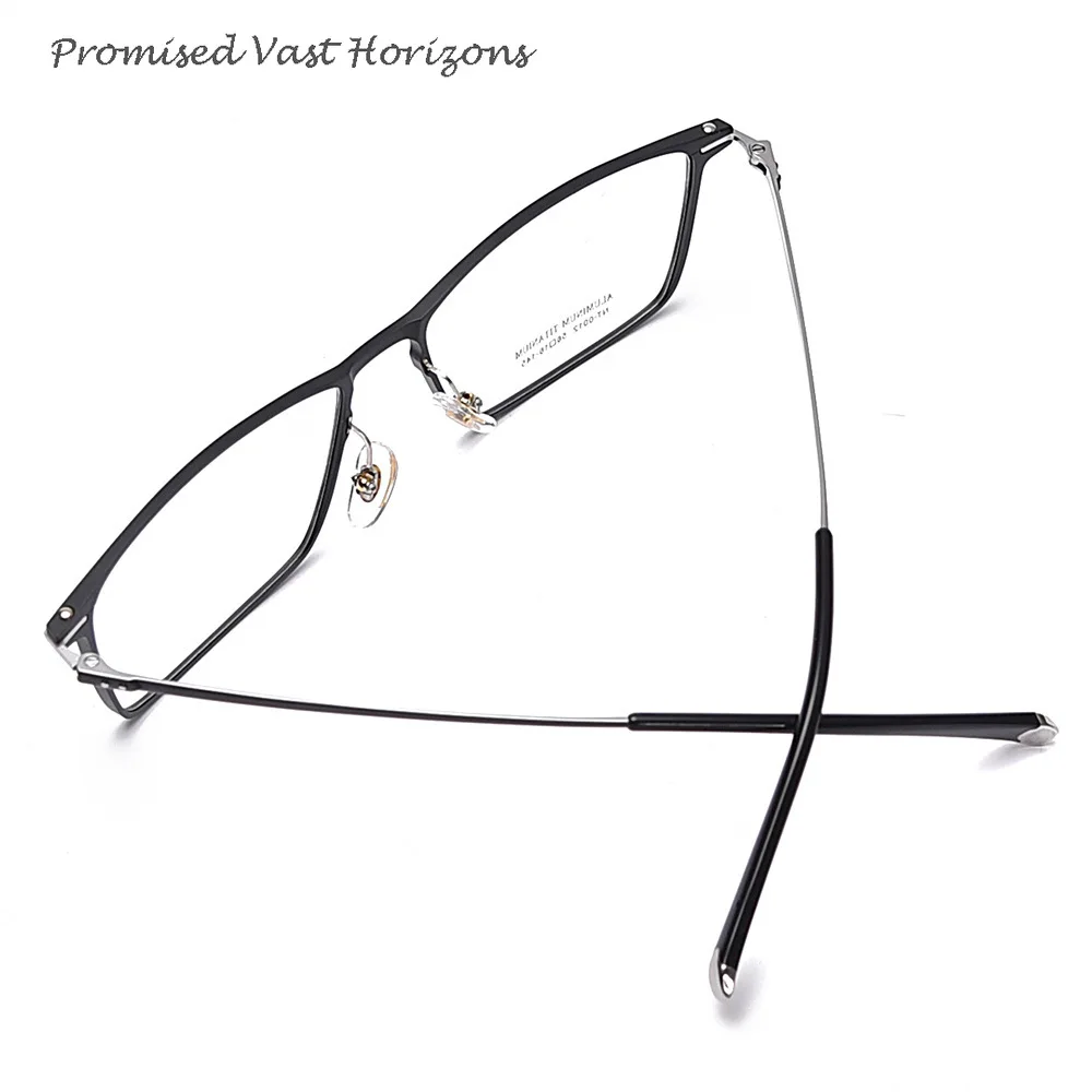 Unisex Aluminum Magnesium Alloy Light Weight Business Equipped with Myopia Frame Men's Women's Rectangle Lens Eyewear Frames