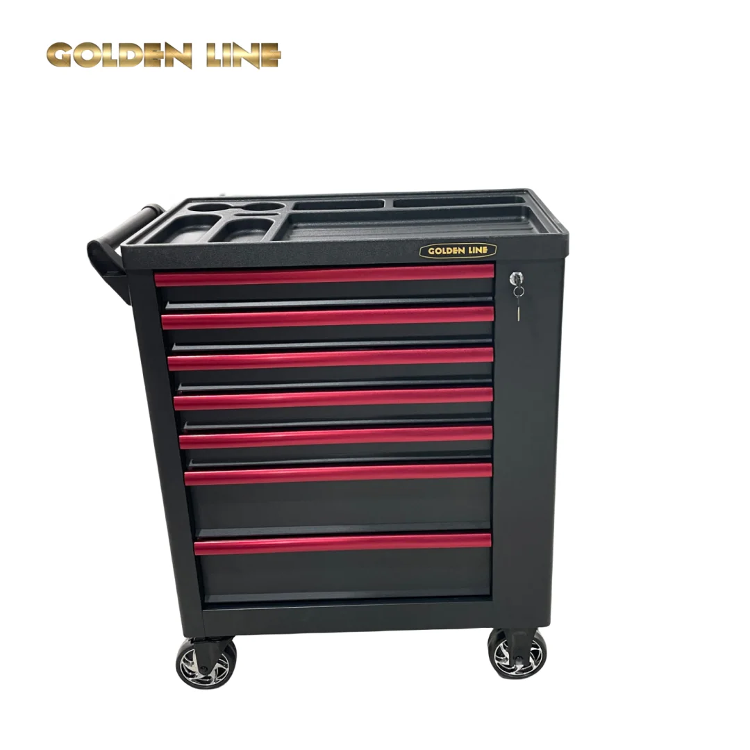 YyhcTool BoxGoldenline 7 Drawers Roller Tool Cabinet Classic Metal Storage Tool Carton Box Iron Handle Box With Odm Tool Powder