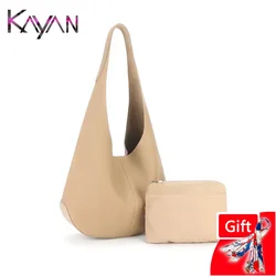 Bolso de hombro de cuero genuino Ultra suave para mujer, bolso Hobo de alta calidad, bolso femenino de gran capacidad, bolso de mano para mujer