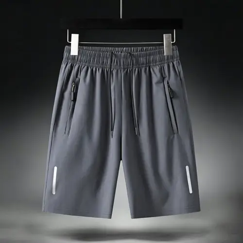 Men's Summer Ultra-thin Ice Silk Beach Casual Shorts Jogging Sport Quick Dry Male Zipper Loose Gym Sports Short Pants Sweatpant - Image 9