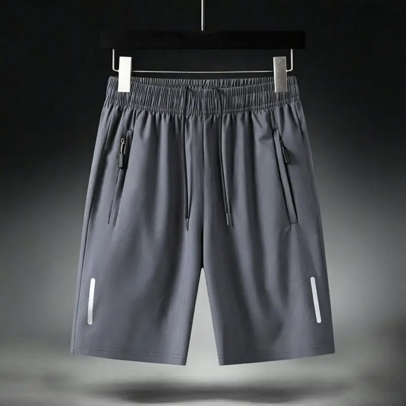 Men's Summer Ultra-thin Ice Silk Beach Casual Shorts Jogging Sport Quick Dry Male Zipper Loose Gym Sports Short Pants Sweatpant - Image 9