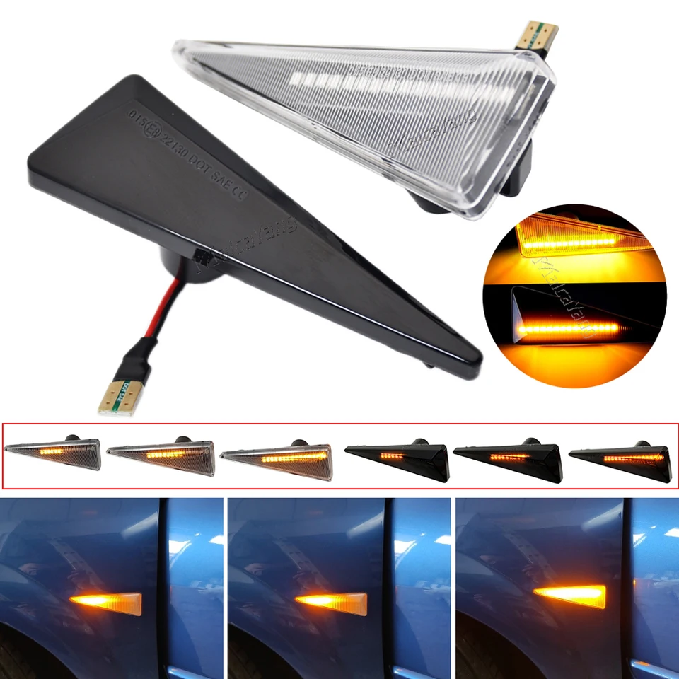 Clignotants Dynamiques LED 2 Pièces Mégane MK2 - Espace MK4 Scenic MK2 - Crystal Dynamic