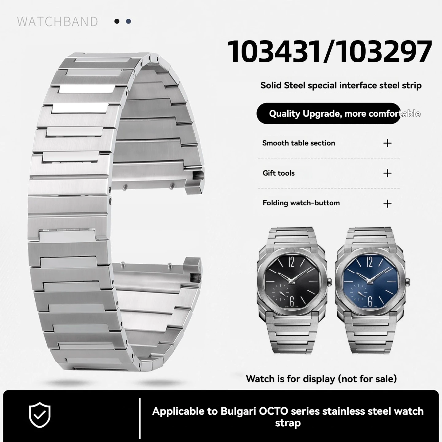 For BVLGARI 40mm dial Watch straps OCTO series 103434 103297 103464 men's Bracelet watch strap stainless steel Watchband  30mm